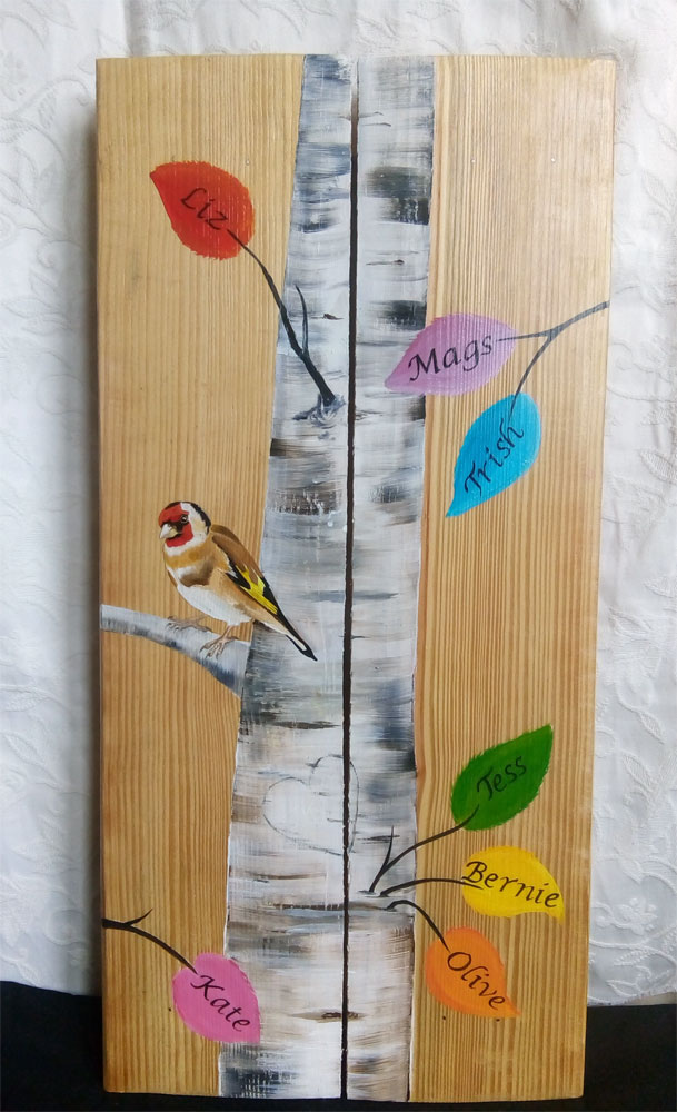 Family Tree painting on wood